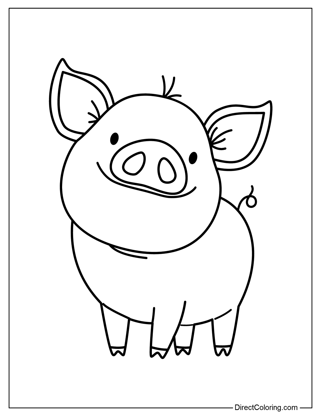 Adorable Pig Coloring Page